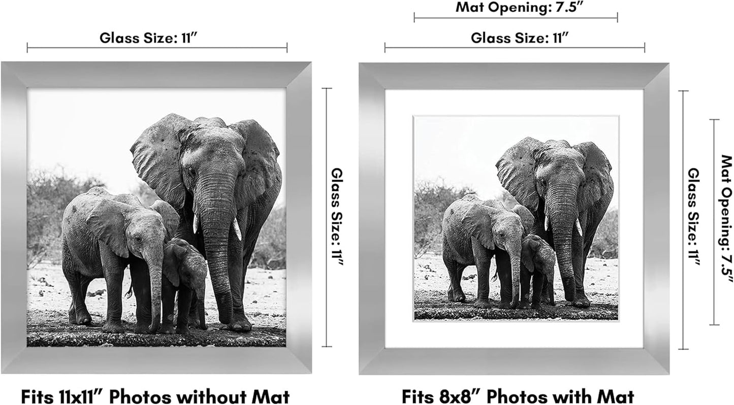 Americanflat 8x10 Picture Frame with Shatter-Resistant Glass - Use as 5x7 Frame with Mat or Display 8x10 Photo Without Mat - Signature Collection - Picture Frames for Tabletop and Wall Display - Black