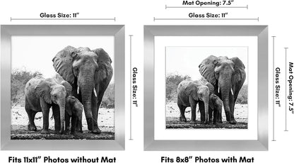 Americanflat 8x10 Picture Frame with Shatter-Resistant Glass - Use as 5x7 Frame with Mat or Display 8x10 Photo Without Mat - Signature Collection - Picture Frames for Tabletop and Wall Display - Black