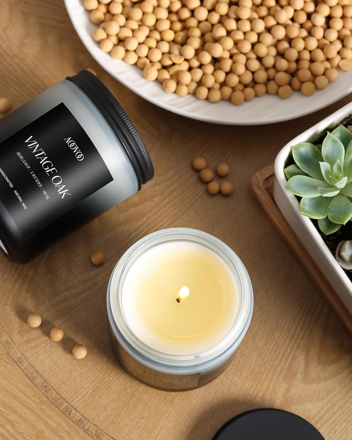 AOOVOO Scented Candles Set - 6 Pack Men Candles for Home Scented, 42 oz Soy Wax, 300 Hour Long Lasting Candle, Soy Candle Gifts Set for Men, Birthday, Valentine, Christmas, Anniversary Present