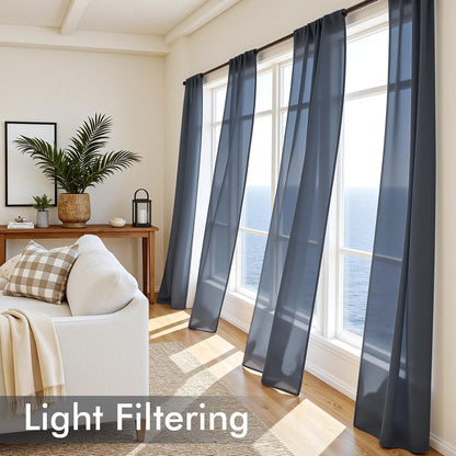 MIULEE White Sheer Curtains 84 Inches Long, 4 Panels Set, Light Filtering Rod Pocket Voile Drapes for Living Room and Bedroom, Airy Soft Fabric Window Treatments, 42 x 84 Inches