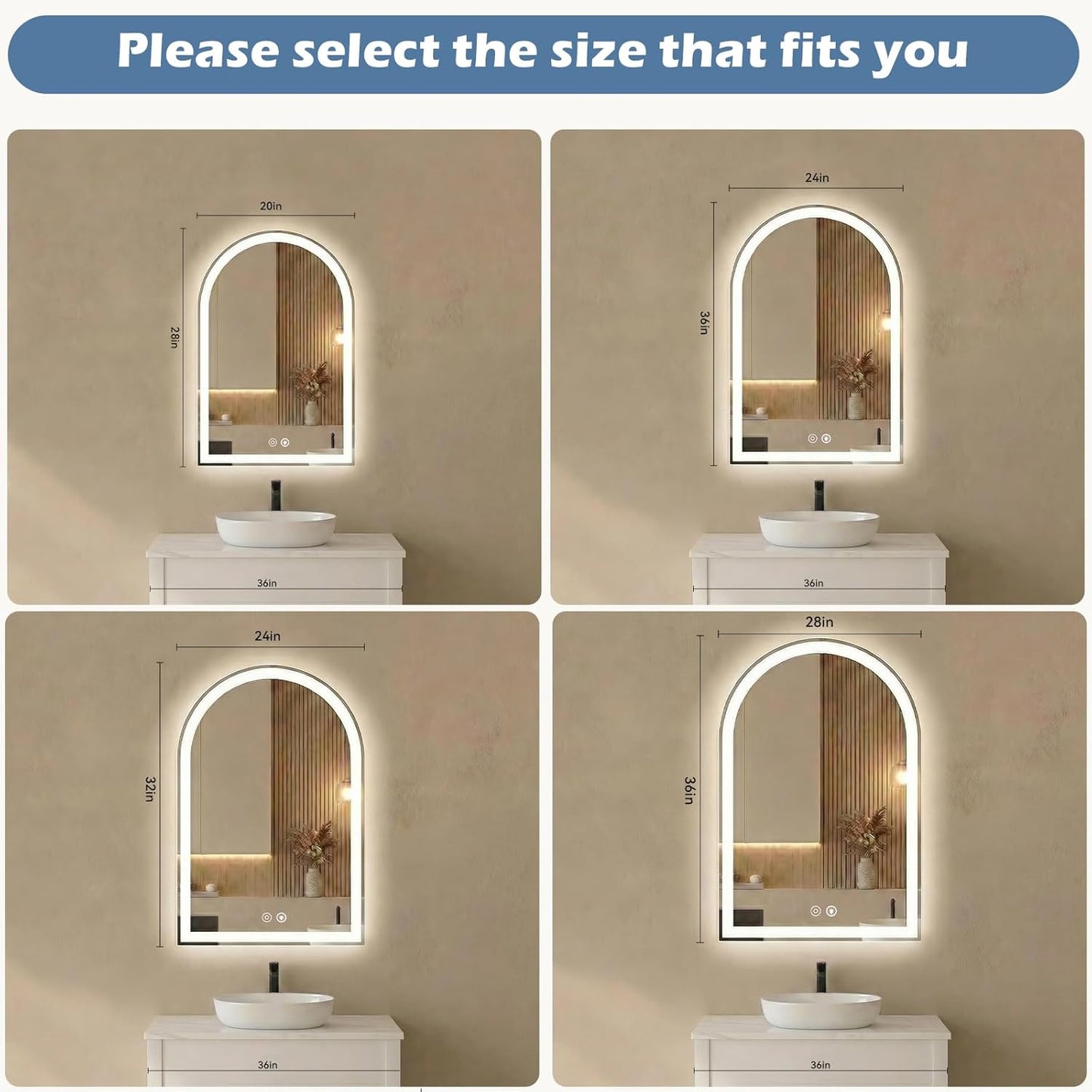 NEWBULIG 20IN Round Bathroom Wall Mirror, Modern Vanity Mirrors for Over Sink, HD Glass Decorative for Entryway, Bedroom & Living Room, Gold