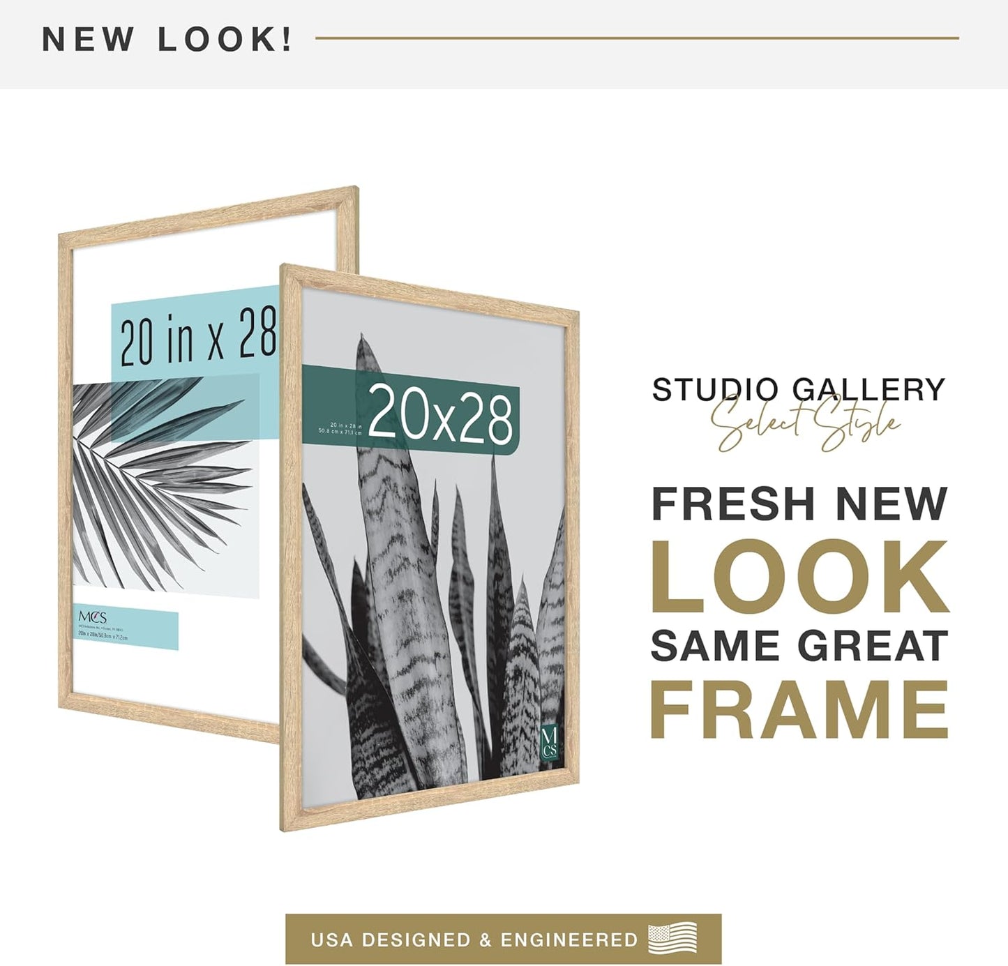 MCS Studio Gallery 16x24 Poster Frame Black Woodgrain Engineered Wood, Vertical & Horizontal Wall Hanging Large Picture Frame for Photos, Posters & Art Prints (1-Pack)