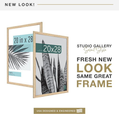 MCS Studio Gallery 16x24 Poster Frame Black Woodgrain Engineered Wood, Vertical & Horizontal Wall Hanging Large Picture Frame for Photos, Posters & Art Prints (1-Pack)