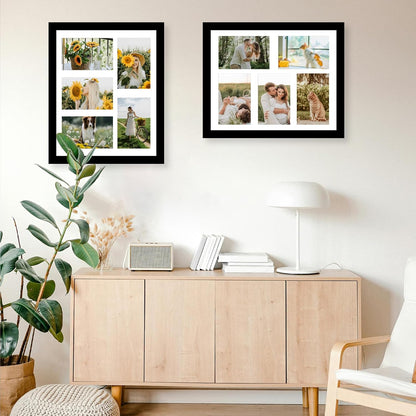 JCJMY 11x14 Picture Frame, 4x6 Collage Picture Frame, Display 5 Pcs 4x6 Photos or 11x14 Picture, Five Opening 4x6 Collage Frame for Wall Hanging, Lightweight 4 x 6 Multi Pictures Frame, Black