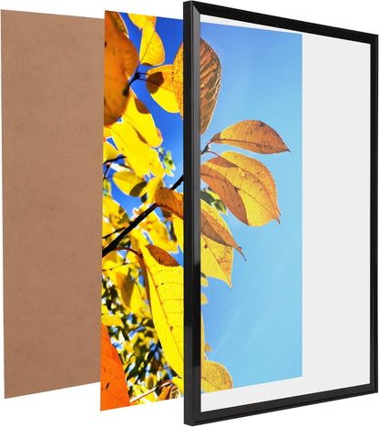 Aynoo Wood Floating Picture Frame 7x9, Table Top 8x10 7x9 6x8 Floating Frame Black Metal Modern Style Frame (PHSD),1Pack