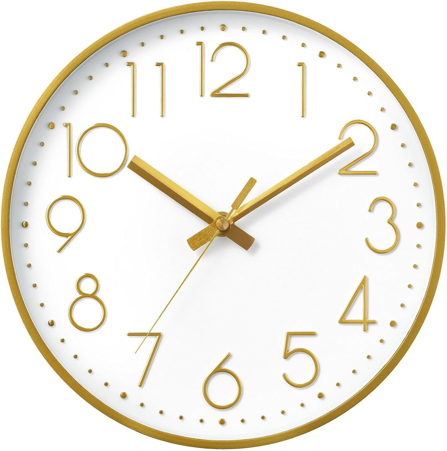 DAXSMY Wall Clock - 8 Inch Silent Non-Ticking Modern 3D Wall Clocks Battery Operated - Decorative Clock for Kitchen, Home Office, Bathroom, Bedroom(Rose Gold)