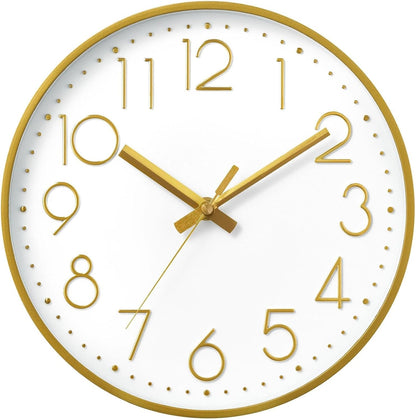 DAXSMY Wall Clock - 8 Inch Silent Non-Ticking Modern 3D Wall Clocks Battery Operated - Decorative Clock for Kitchen, Home Office, Bathroom, Bedroom(Rose Gold)