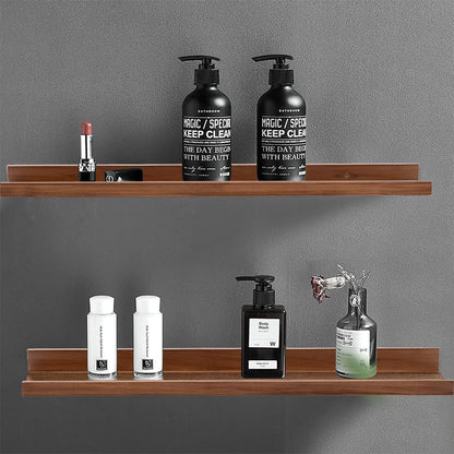 AZSKY Floating Shelves Wall Mounted Set of 2 Natural Wood Picture Shelves Wall Shelves for Bedroom Bathroom Living Room Kitchen Laundry Room Storage & Decoration 24 Inch