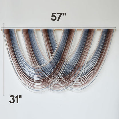 Flber Macrame Wall Hanging Boho Wall Decor Tapestry Dip Dyed Ombre Moss Green Handmade Wall Art Woven Cotton Rope Backdrop with for Bedroom Living Room, 57" W x 39" L