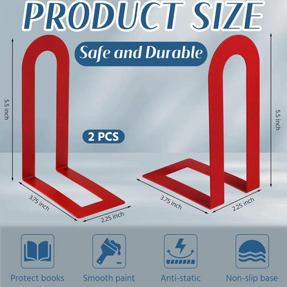 Chunful 12 Pcs Modern Metal Book Ends for Shelves Decorative Small Bookends Book Shelf Organizer Minimalist Design Stopper to Hold Books for Home Office (Gold,5.5 * 3.75 * 2.25inch)