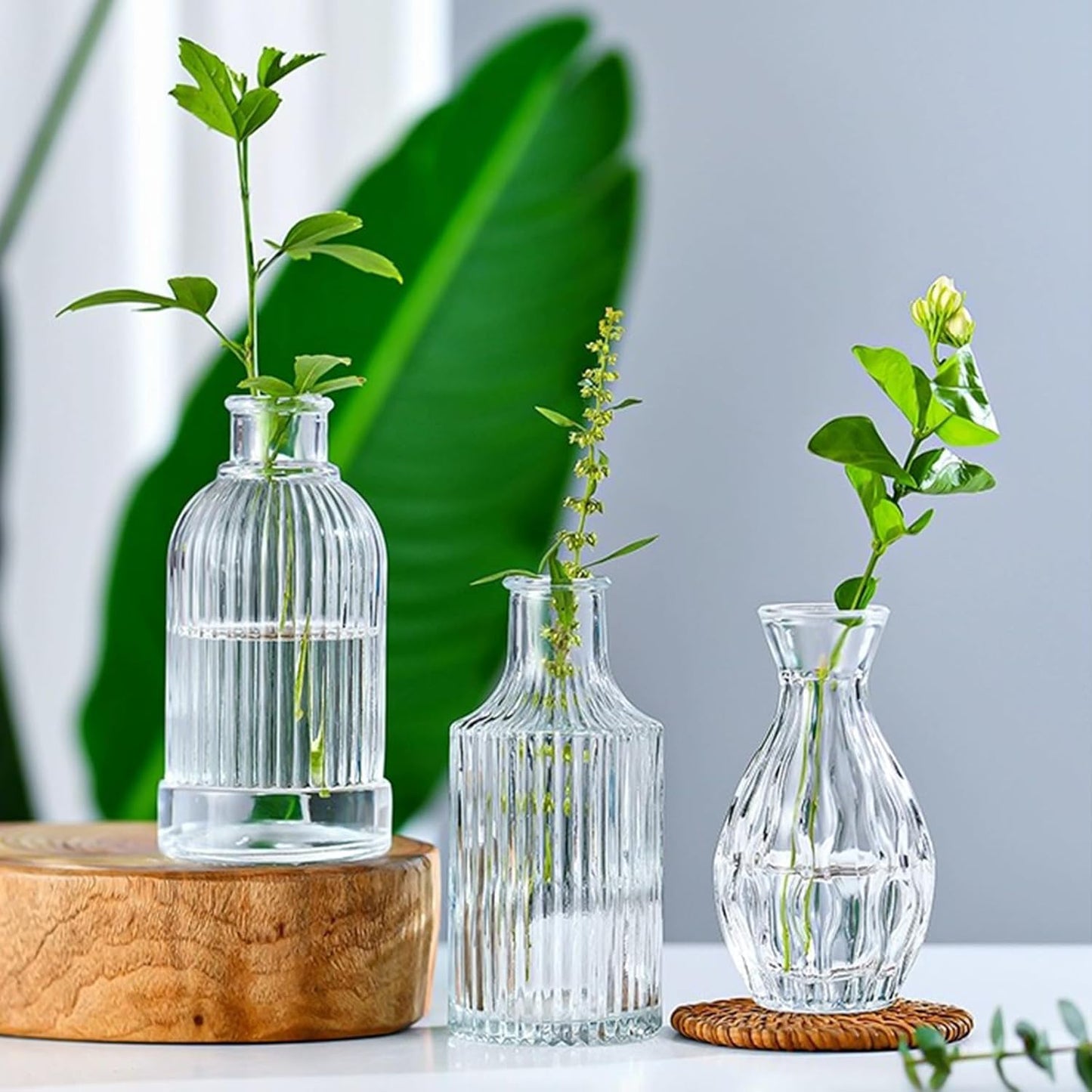 Glass Bud Vase Set of 32 pcs,Bud Vases in Bulk,Small Vases for Centerpieces, Mini Flower Vase Bulk for Rustic Wedding Home Table Decorations