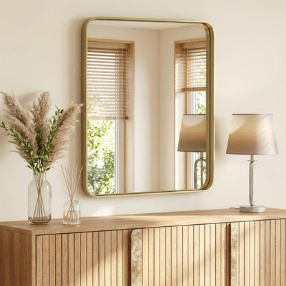 NEWBULIG Gold Round Wall Mirror 36 Inch, Bathroom Mirrors for Over Sink, Wall Decor for Bathroom, Entryway, Bedroom, Vanity