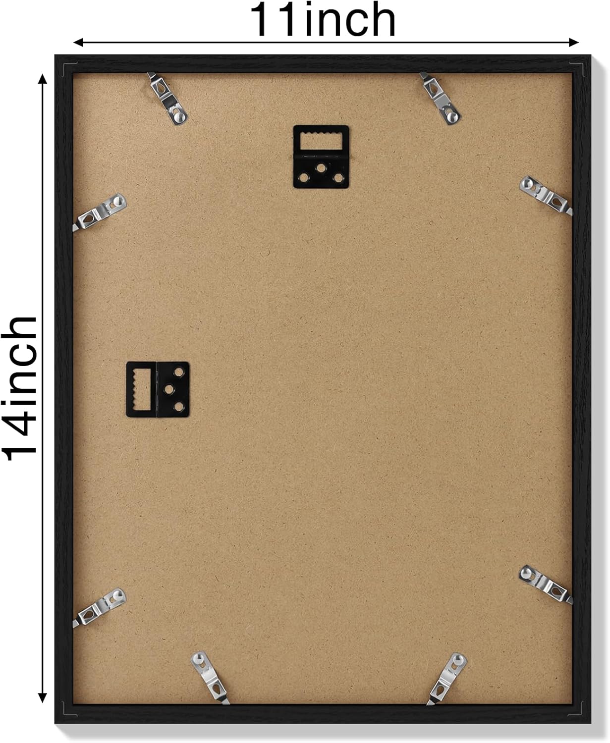 Vittanly 11x14 Picture Frame, Display Pictures 8x10 with Mat or 11x14 without Mat, Photo Frame for Wall Mounting, Black, 1 Pack - Colors A