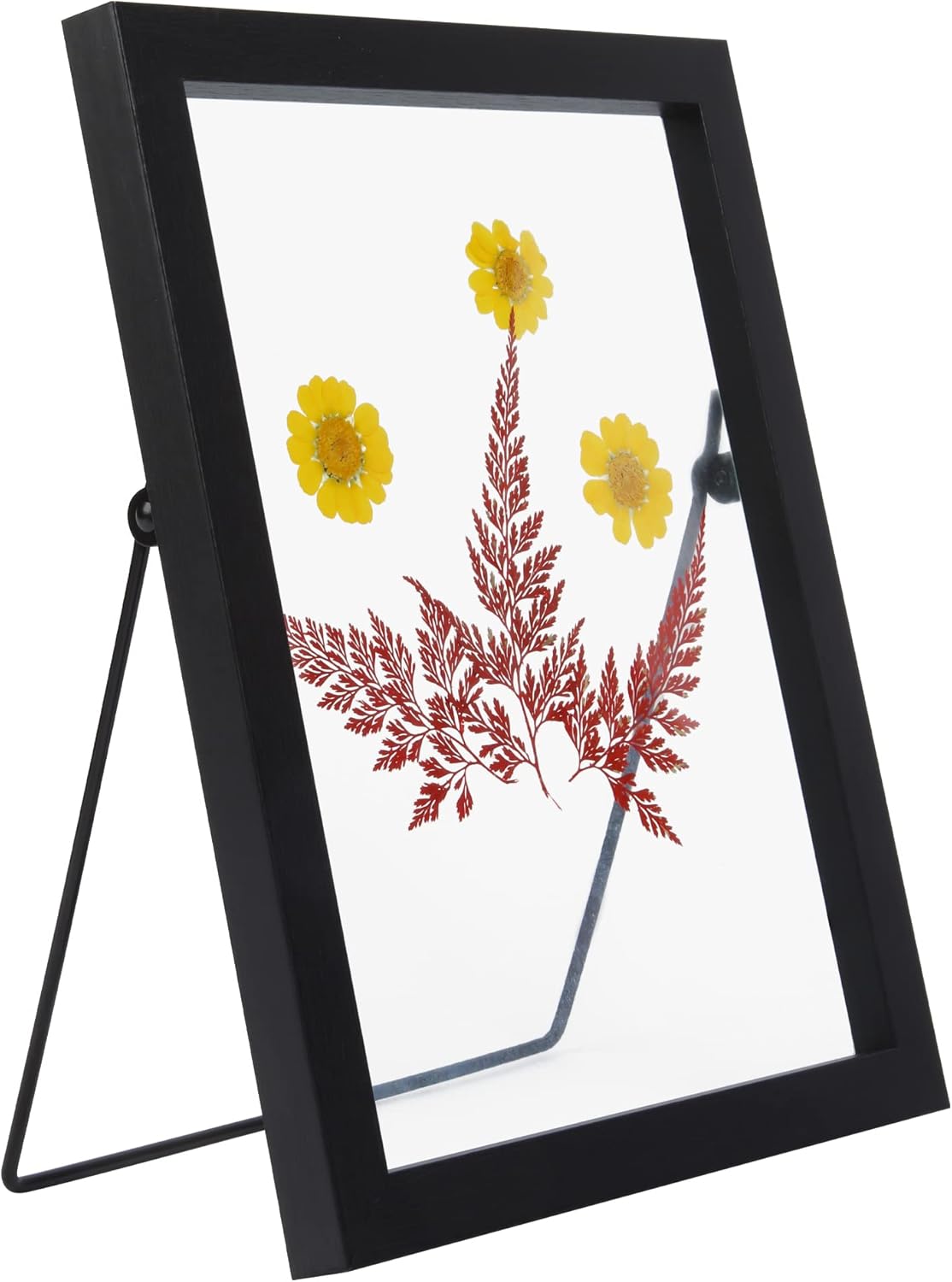 Aynoo Wood Floating Picture Frame 7x9, Table Top 8x10 7x9 6x8 Floating Frame Black Metal Modern Style Frame (PHSD),1Pack