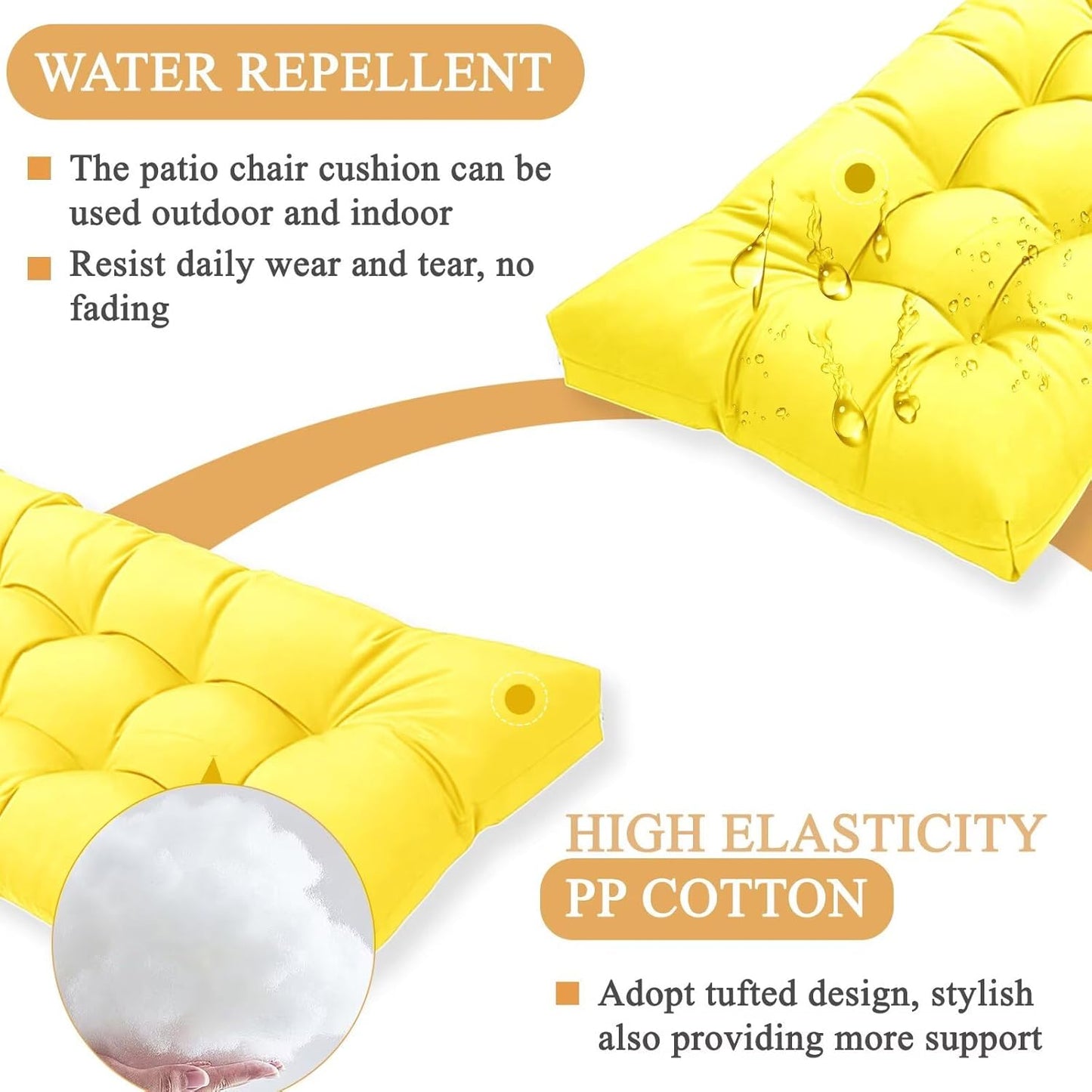 MTMR Outdoor Bench Cushion-44X19 Water-Repellent Tufted Porch Swing Cushions with High Elasticity PP Cotton and Ties Fade-Resistant Patio Outdoor Chair Cushion for Bench Furniture, Indoor Seat Cushion