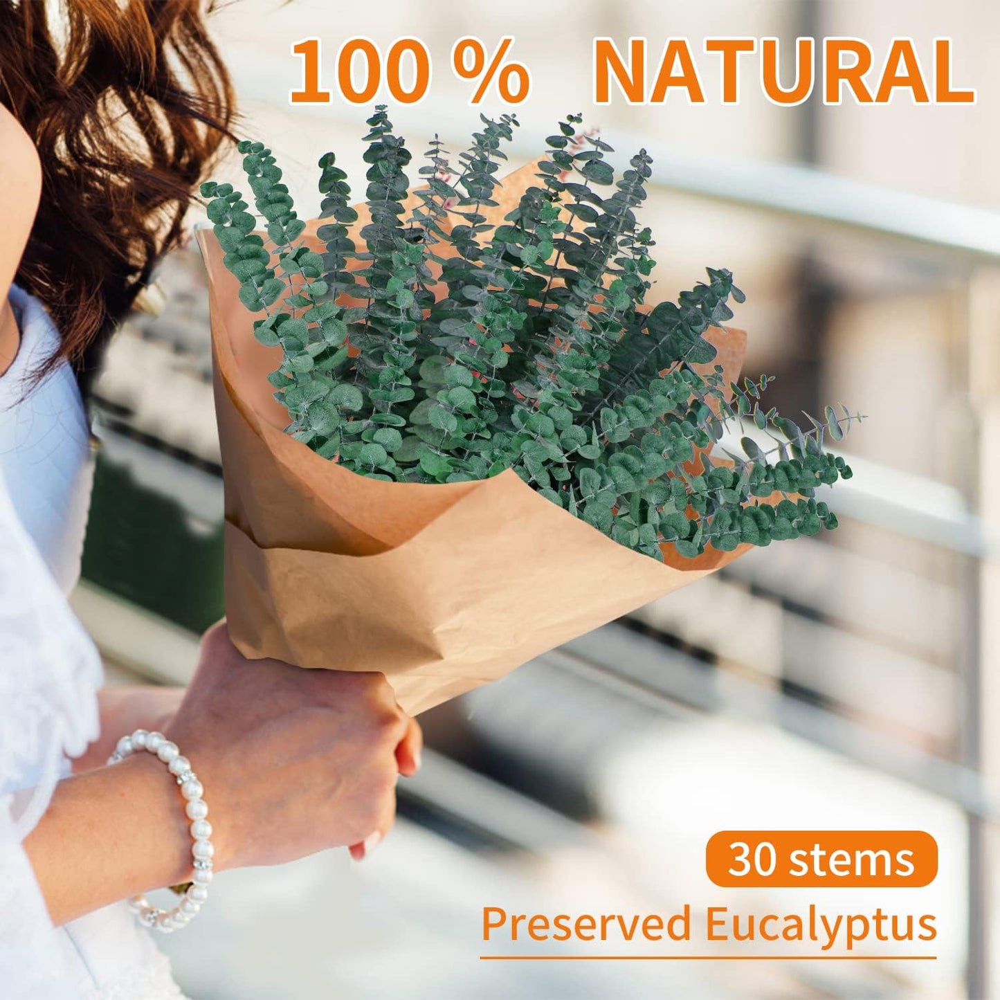 12PCS Dried Eucalyptus Bundle 17'' Real Eucalyptus Stems 100% Natural Fresh Leaves Hanging Plants Greenery Stems for Shower Home Decor Flower Arrangement Wedding