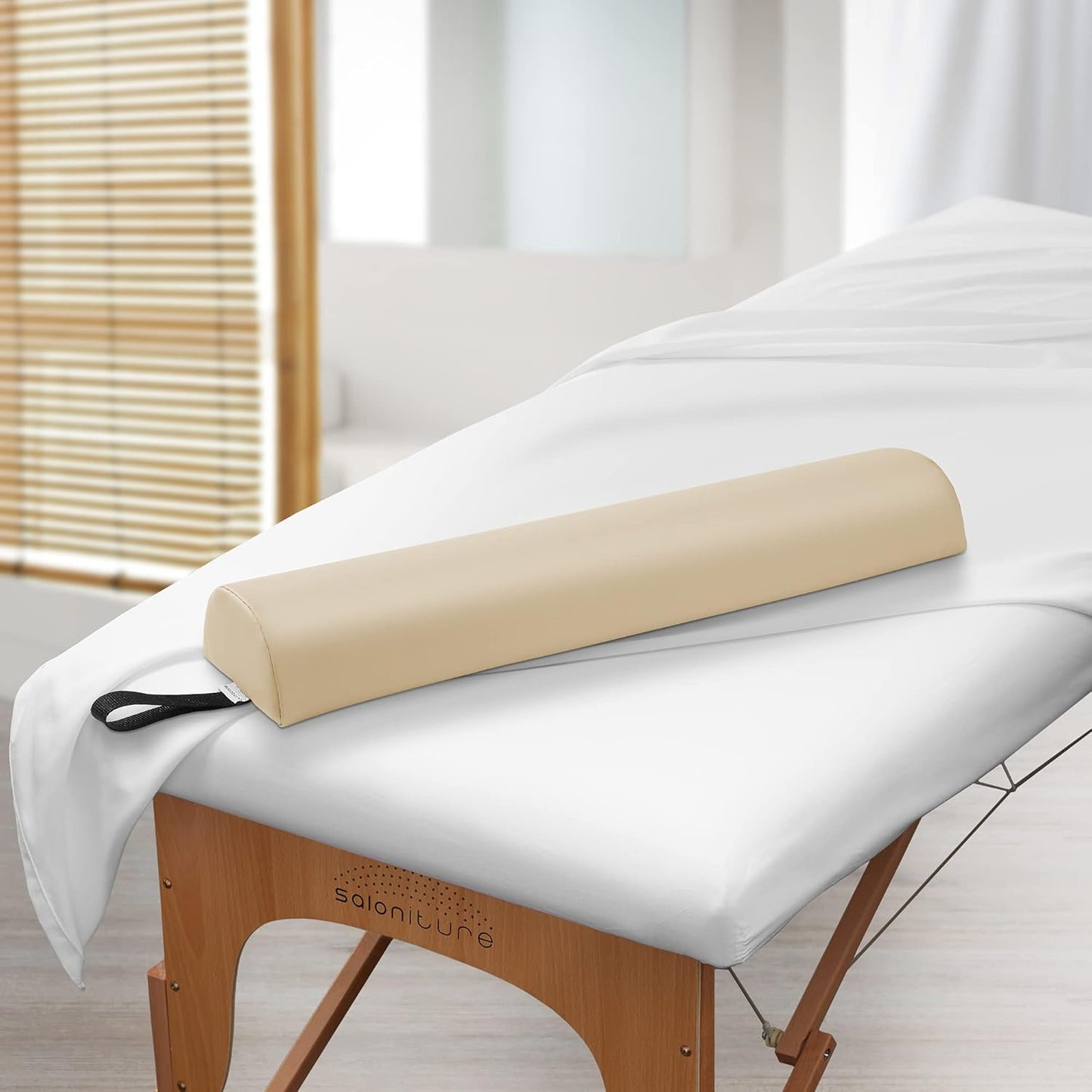Saloniture Half Round Massage Table Bolster Pillow Pad - 26 x 6 x 3 Inch - Black
