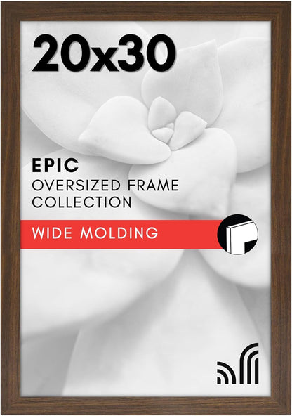 Americanflat 16x20 Picture Frame with Polished Plexiglass - Black Picture Frame - Wide Photo Frames Made of Engineered Wood for Vertical or Horizontal Wall Display - Epic Collection - Black - Colors C