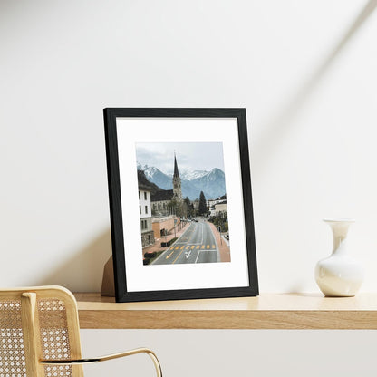 Vittanly 8x10 Picture Frames Set of 9, Shatter Resistant Plexiglass, Display 5x7 Pictures with Mat or 8x10 without Mat, Photo Frames for Wall or Tabletop, Engineered Wood, Black - Colors B