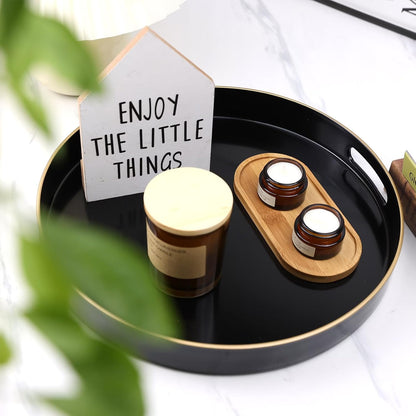 Green Decorative Tray with Handles, Versatile Serving Tray for Coffee Table, Ottoman, Ideal for Serving, Displaying, Organizing, 15.7"*10.2"*1.57"
