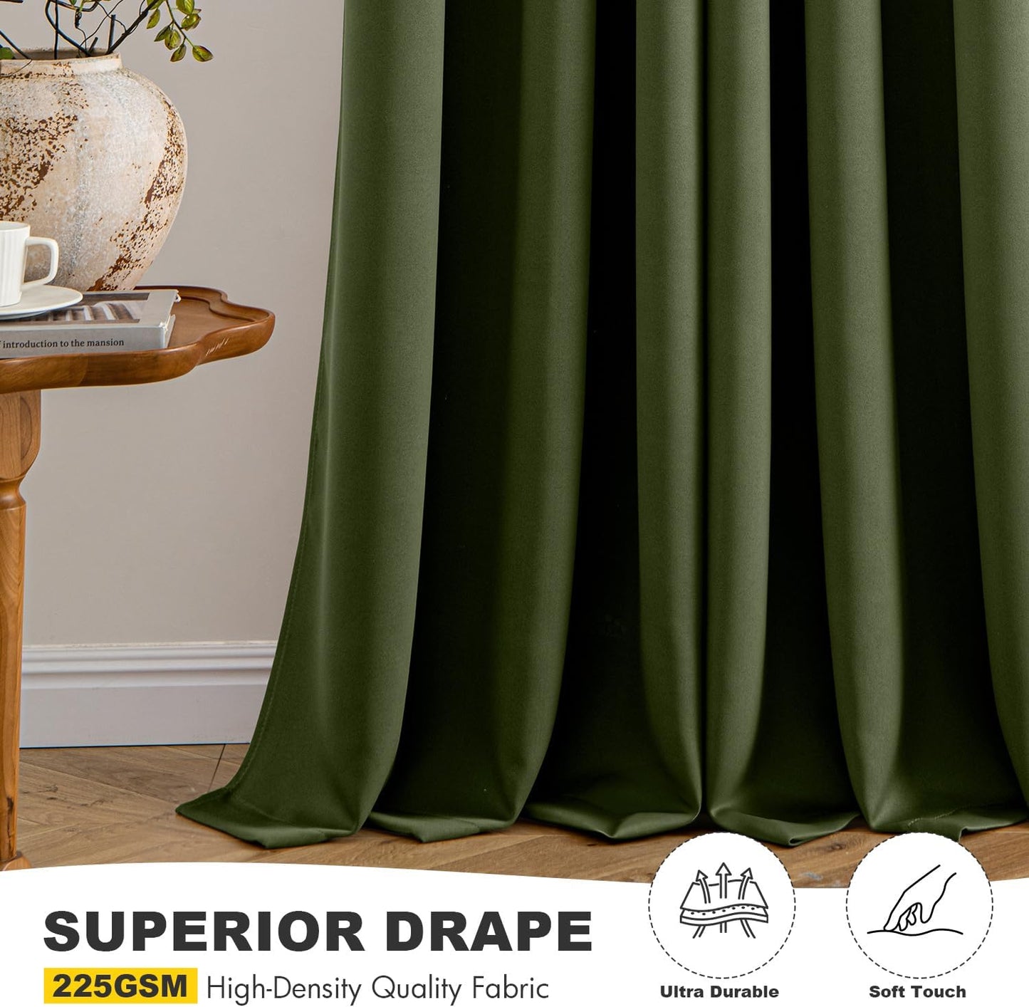 MIULEE Blackout Curtains for Bedroom Living Room 2 Panels, Thermal Insulated Room Darkening Drapes Grommet Noise Reducing Light Blocking Window Treatments 63 Inches Long 40x63 Inch Black - Colors B