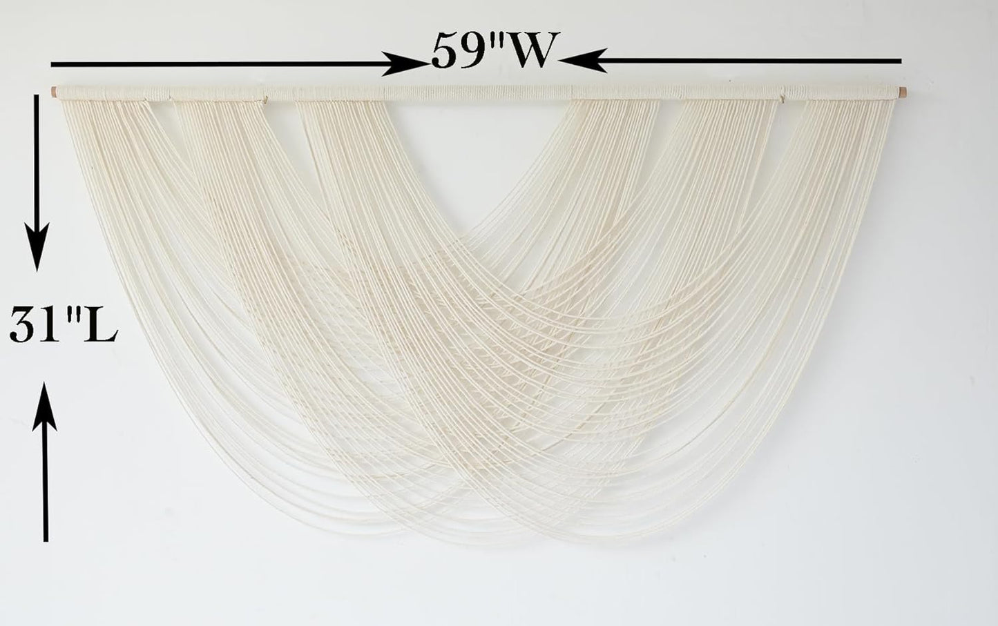 Flber Macrame Wall Hanging Boho Wall Decor Tapestry Dip Dyed Ombre Moss Green Handmade Wall Art Woven Cotton Rope Backdrop with for Bedroom Living Room, 57" W x 39" L