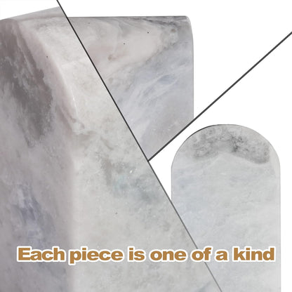 Koville African Natural Marble Bookends for Shelves, Non-Slip Book Ends, 13LBS Ultra Heavy Duty Marble Book Holder Organizer, Apartment Decor for Movies/CD/Video Games(Namib Fantasy)