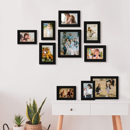 LUCKYLIFE Picture Frames Collage Wall Decor 10-Pack, Gallery Wall Frame Set with 8x10 5x7 4x6 Frames in 3 Different Finishes