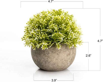 Velener Mini Sage Green Potted Boxwood Topiary Artificial Plants for Home Decor Indoor, Farmhouse House Plant Office Small Desk Shelf Apartment Coffee Bar Bathroom Decor Guest Room, Small Fake Plant
