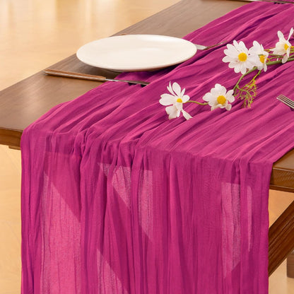 Socomi 3pcs Sage Green Cheesecloth Table Runner Summer Boho Rustic Gauze 120 inch 10FT Cheese Cloth Sheer Runner for Wedding Party Baby Shower Home Decor Holiday Decorations