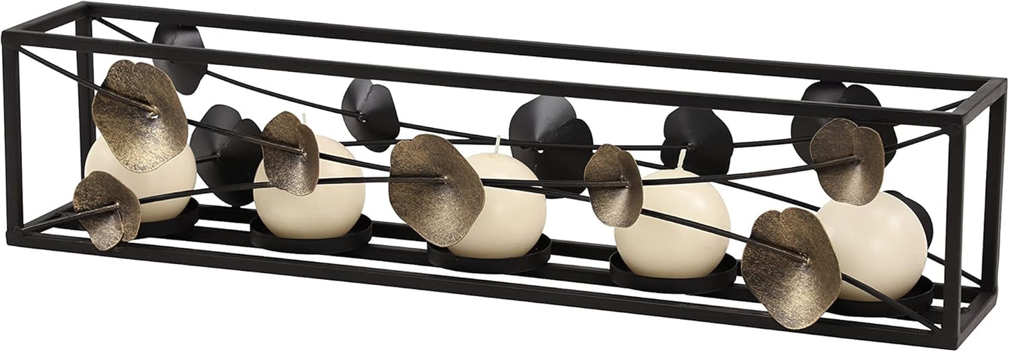 Deco 79 Metal Abstract Decorative Candle Holder Mushroom Inspired Candle Stand, Set of 2 Candlestick Holder 11", 14"H, Gold