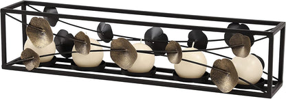 Deco 79 Metal Abstract Decorative Candle Holder Mushroom Inspired Candle Stand, Set of 2 Candlestick Holder 11", 14"H, Gold
