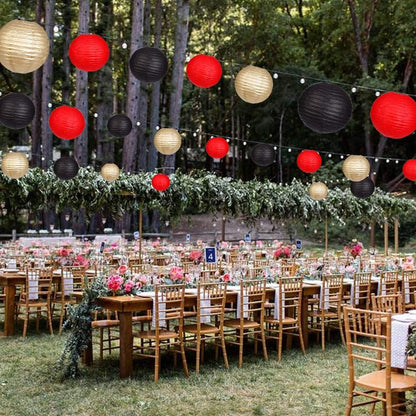 Paper Lanterns Decorative, Round Hanging Paper Lanterns Decorations for Rustic Party Bridal Shower Wedding Sage Green Birthday Party Supplies Gold/Ivory/Sage Green 15pcs