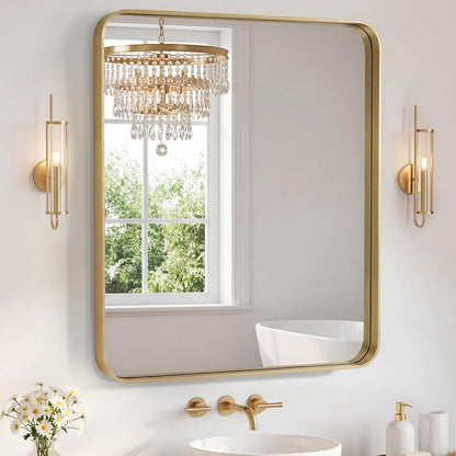 NEWBULIG Gold Round Wall Mirror 36 Inch, Bathroom Mirrors for Over Sink, Wall Decor for Bathroom, Entryway, Bedroom, Vanity