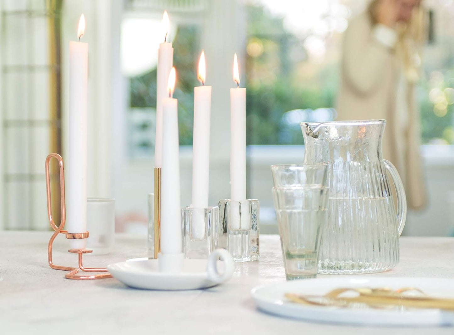 BOLSIUS White Candlesticks Bulk Pack 50 Count - Unscented Dripless 11.5 Inch Household & Dinner Candle Set - 12+ Burn Hours - Premium European Quality - Consistent Smokeless Flame - 100% Cotton Wick
