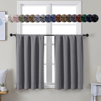 Simplebrand Ava Sage Green Blackout Curtains for Bedroom 63 Inch Length 2 Panels Set, Solid Thermal Insulated Energy Saving Rod Pocket Window Treatment Curtains Blackout Drapes, W40 x L63 Inch, Sage - Colors B