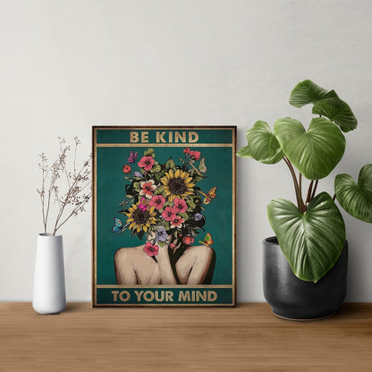 DIHSIEG 12x16 Canvas Wall Art funny bathroom wall art Print Poster Vintage Poster Frameless Floral Can be hung on the Wall Heal Your Heart poster Wall Art Canvas