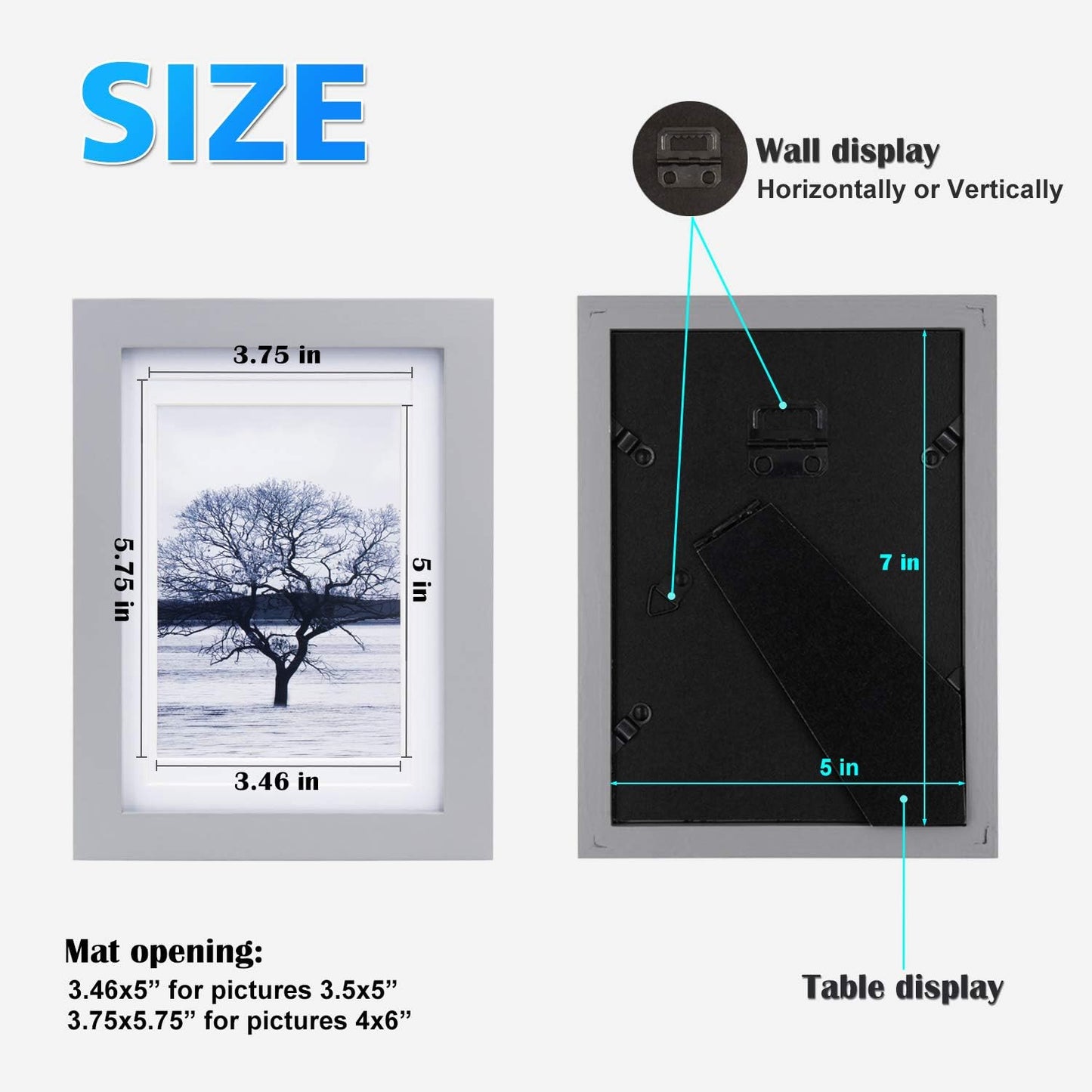 Egofine 12x16 Picture Frame Black, Covered by Plexiglass Made of Solid Wood, Display Pictures 9x12 and 11x14 with Mat or 12x16 Without Mat, for Wall Mounting Photo Frame - Colors A