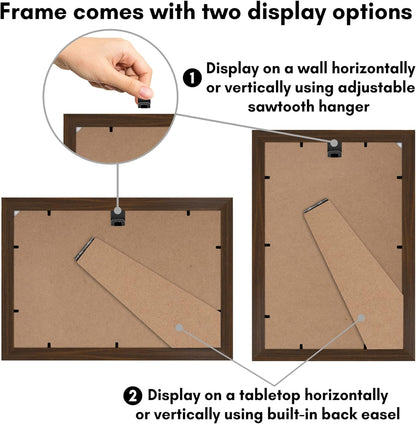 Americanflat 12x18 Poster Frame with Shatter-Resistant Glass - Signature Collection - Gallery-Style Frames Made of Engineered Wood - Photo Frame for Wall Display - Black - Colors A