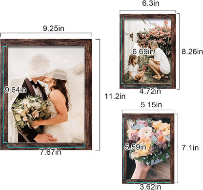 LUCKYLIFE Picture Frames Collage Wall Decor 10-Pack, Gallery Wall Frame Set with 8x10 5x7 4x6 Frames in 3 Different Finishes