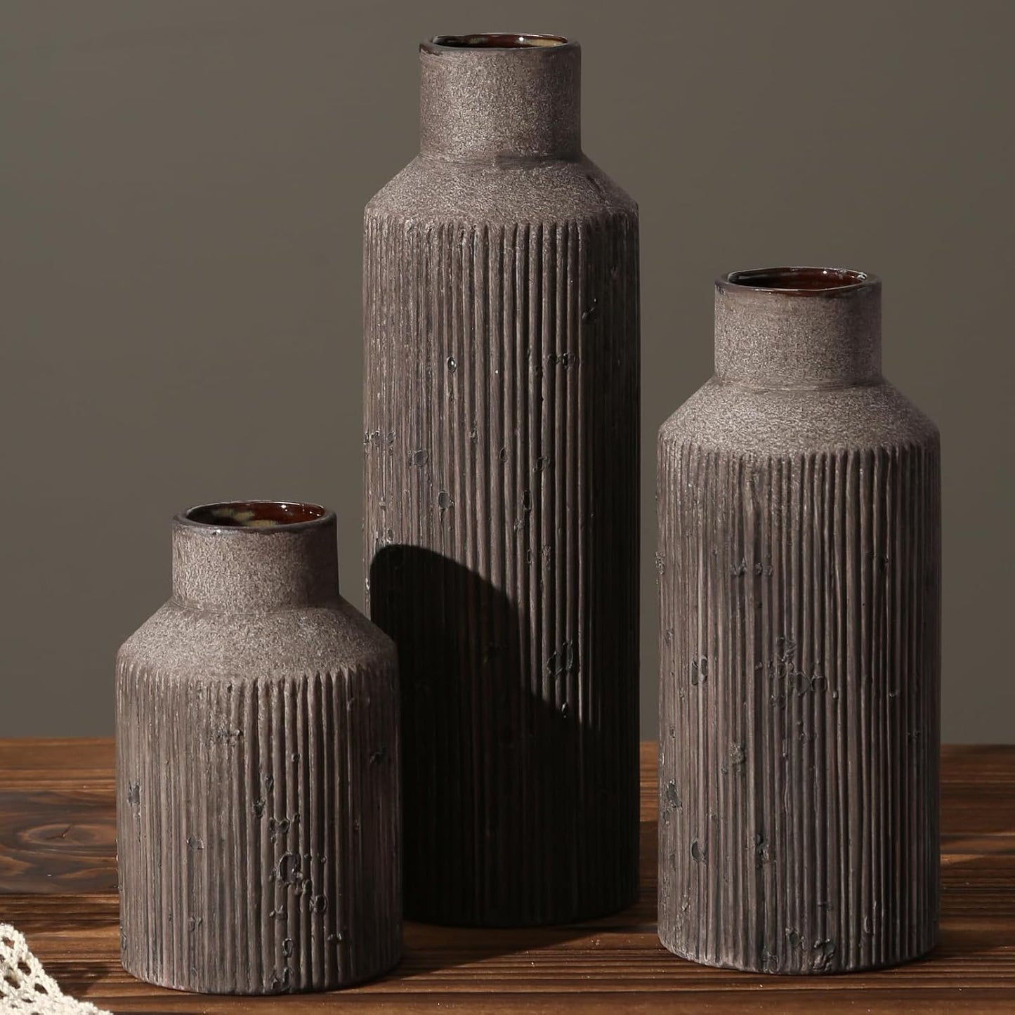 Rustic Vases for Home Decor. Ceramic Vase for Dining Table Decor. Terracotta Decorative Vase 6.1IN. ZSHLXM