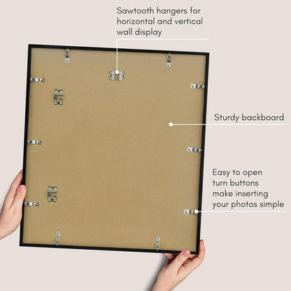 Americanflat 24x36 Poster Frame with Polished Plexiglass - Streamline Collection - Thin Border Picture Frame for Wall Display - Hanging Hardware Included - Black - Colors A