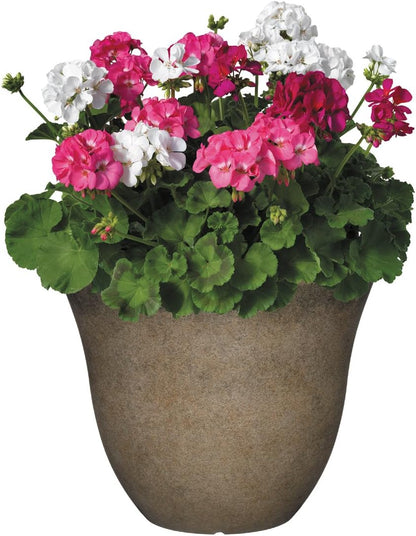Classic Home and Garden Honeysuckle Resin Planters - Lightweight Indoor & Outdoor Plant Pots - UV-Resistant Plastic Flower Pots - Pot Planters for Flowers & Herbs (15" Distressed Copper)