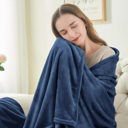 BEDELITE Fleece Blanket Black Throw Blankets for Couch & Bed, Luxury Plush Cozy Fuzzy Blanket 50x60 inches, Super Soft Warm Lightweight Throw Blanket for Travel Camping - Colors A