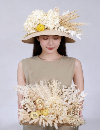DIY Natural Dried Flower Set, Bulk Dried Flowers for Vase, Dried Flowers with Stems, Dried Roses, Mini Dried Flower Bouquets.(Brown)