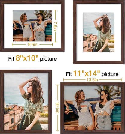 Vittanly 11x14 Picture Frame, Display Pictures 8x10 with Mat or 11x14 without Mat, Photo Frame for Wall Mounting, Black, 1 Pack - Colors B