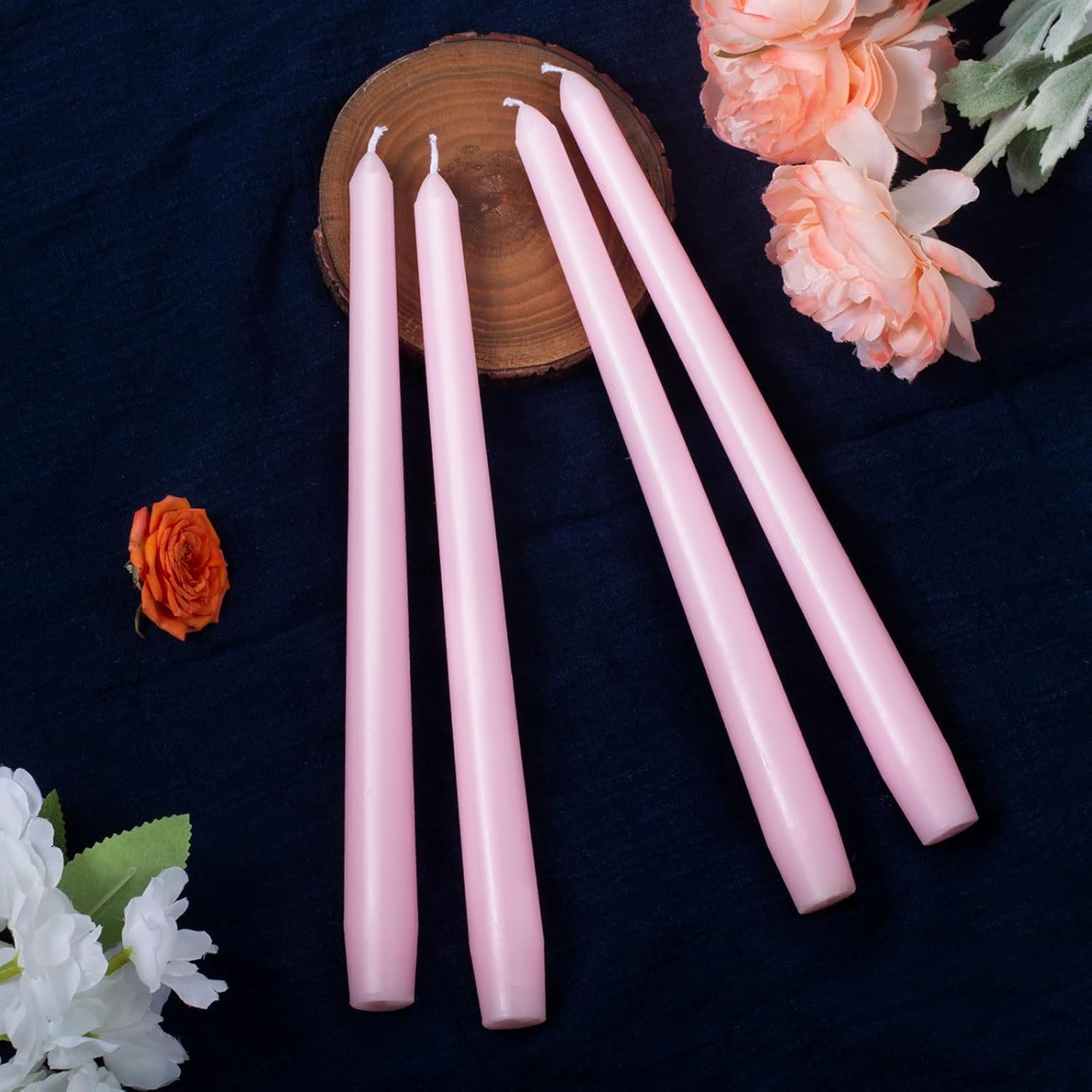 Everymoment Ivory Taper Candles - 4 Pack 10 Inch Candlesticks - Dripless & Smokeless Tapered Candle 8 Hours Unscented Cream Candle Sticks - Perfect for Wedding Holiday Dinner Party Home Decor