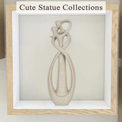 Trycooling Kissing Lovers Statue Abstract Sculpture Resin Statues for Home Decor Modern Home Office Desktop Shelf Bookshelf Decor (Sandstone, Small)