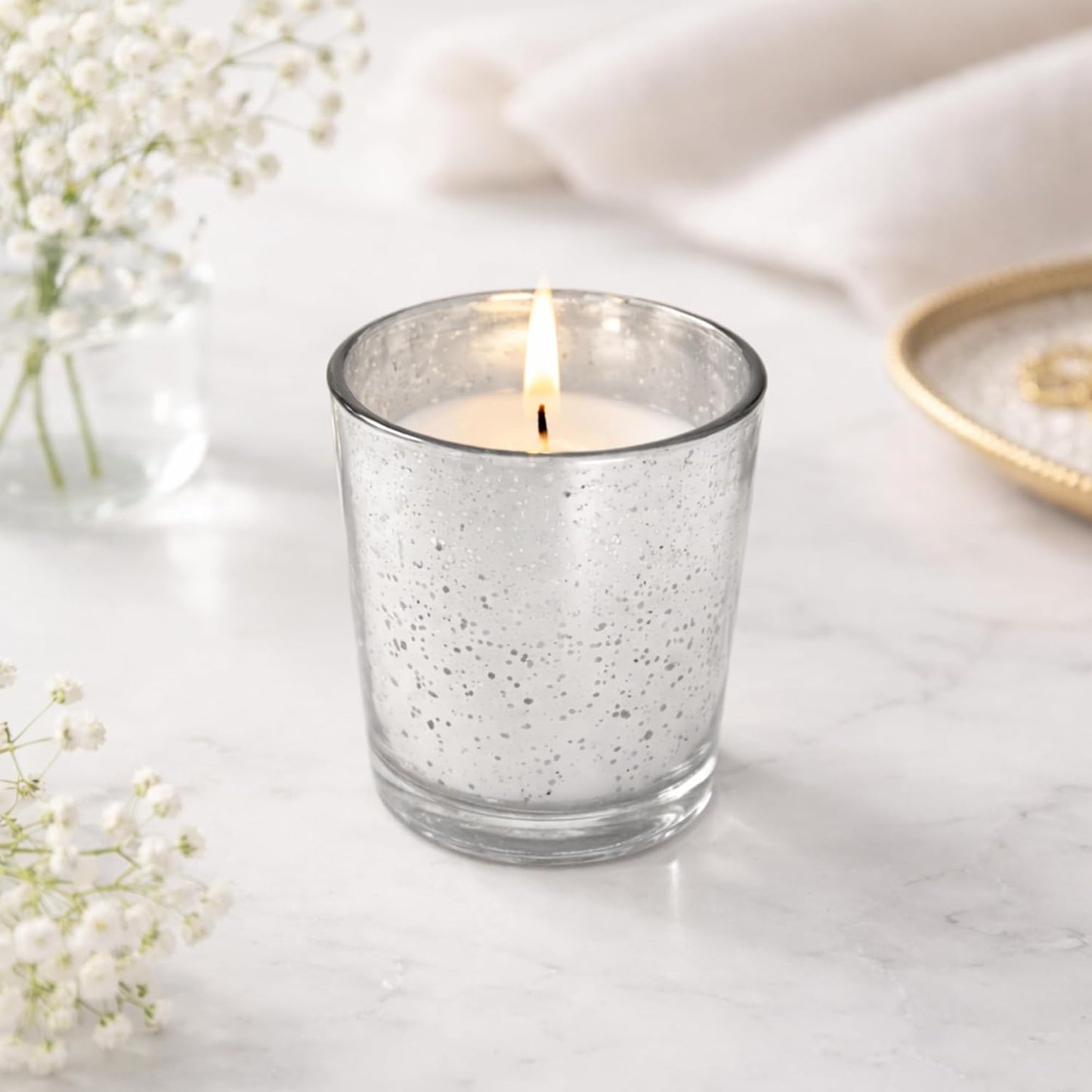 48-Pack Clear Glass Votive Candles – 10–12 Hour Long Burn, Unscented, Ivory, Bulk Set for Weddings, Events & Table Centerpieces – Hosley