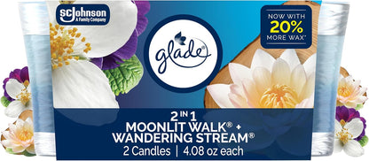 Glade 1-Wick Scented Candle Jar, Angel Whispers, Air Freshener Infused with Essential Oils, 4.08 Oz, 2 Count